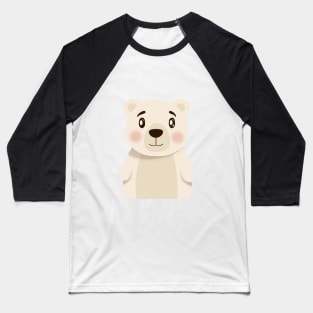 Baby White Bear Illustration Baseball T-Shirt